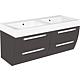 Meuble sous-vasque Enna avec double vasque en fonte minérale, largeur 1200 mm Standard 2