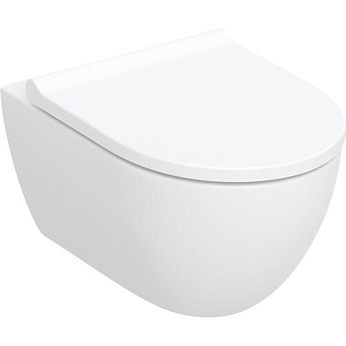 Pack combiné Geberit Acanto WC suspendu, blanc, sans bord de rincage, abattant WC Softclose, QuickRelease, TurboFlush, KeraTect