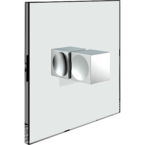 Poignée de porte vitrée carrée, sur les deux côtés, chromé brillant Standard 1