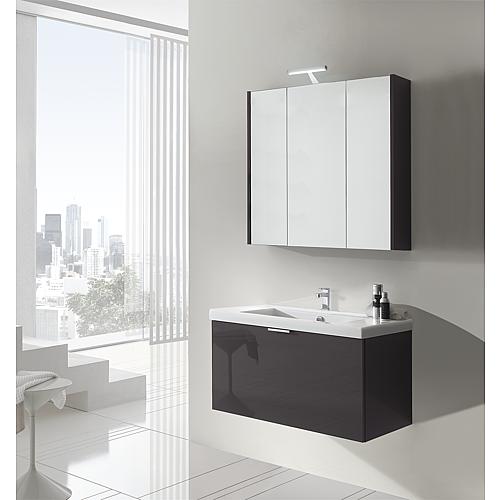 Ensemble de meuble de salle de bains EPIL Série MBF anthracite haute brillance 1 tiroir largeur 860 mm