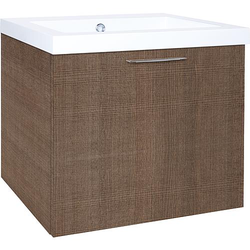 Meuble sous-vasque Ekry avec vasque en fonte minérale, avec 1 tiroir Standard 4