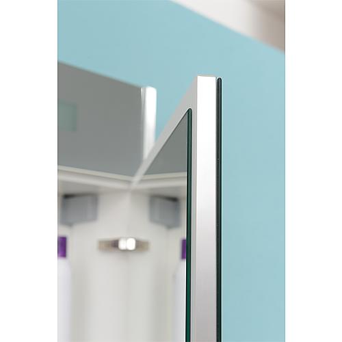 Armoir à miroir avec cache lumineux, blanc mat, 1 porte, butée droite, 600x750x188 mm