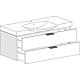 Meuble sous-vasque + vasque en céramique EBSI anthracite brillant 2 tiroirs 970x590x380/490