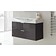 Meuble sous-vasque + vasque en céramique EBSI anthracite brillant 2 tiroirs 970x590x380/490