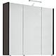 Armoire à glace avec éclairage anthracite brillant 3 portes 850x750x188mm