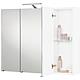 Armoire à glace avec éclairage blanc brillant 3 portes 950x750x188mm