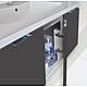 Meuble sous-vasque + vasque en fonte minérale ENOVI anthracite brillant 3 portes 1060x535x510mm