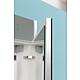 Armoire à miroir avec cache lumineux, blanc brillant, 1 porte, butée droite, 600x750x188 mm