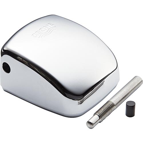 Chapeau poussoir Grohe complet, convient pour chasse d'eau d'urinoir montée en saillie Standard 1