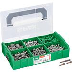 Assortiment de vis à tête demi-ronde Torx® (T-STAR Plus) Electricien, Filetage complet + 3 Embouts en L-BOXX®-Mini, 554 pièces