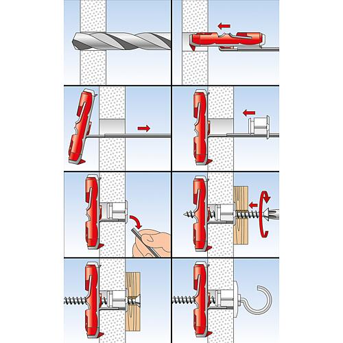 Cheville à bascule type Duotec 10 S PH avec vis pour panneaux agglomérés  
, nylon  Anwendung 1