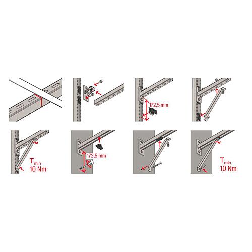 Support console équerre, pour rail de montage FLS Anwendung 4