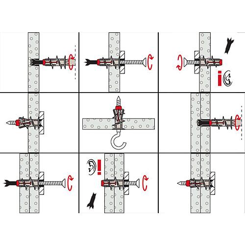 Cheville plaques de plâtre Duoblade Anwendung 4