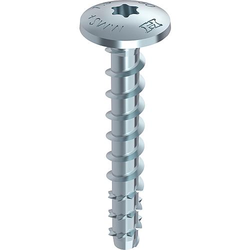 Paquet avantageux vis à béton et à maçonnerie , Torx®, Multi-Monti® Plus, tête ronde plate, 7,5 x 40 mm, 500 Pièces

 Anwendung 1