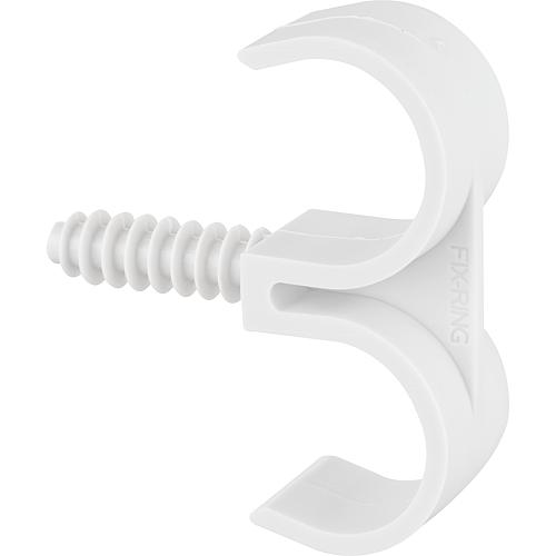 Fix-Ring Ø 25mm, 2-tuyaux trou percé 8mm = UE = 100 pcs