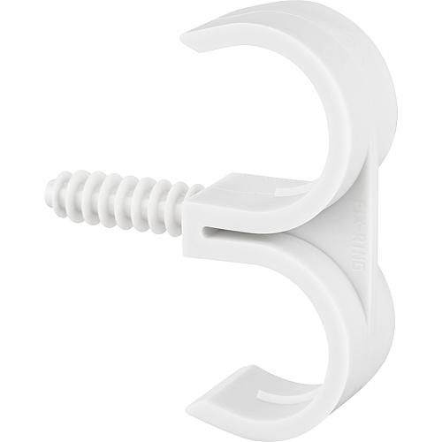 Fix-Ring Ø 28mm, 2-tuyaux trou percé 8mm, UE = 50 pcs