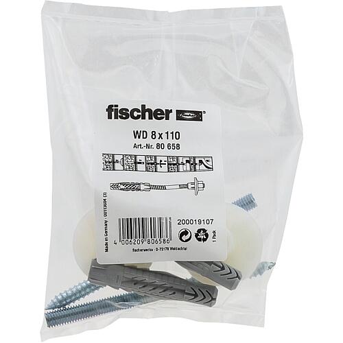 Fixation pour lavabos et urinoirs fischer WD, avec écrous à embase Anwendung 1