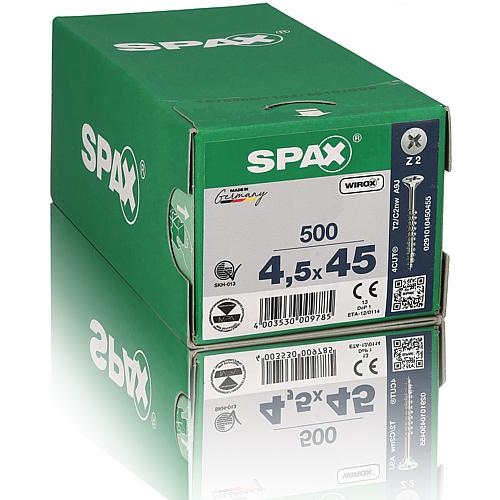 Vis universelle SPAX®, ø de filetage d1 : 4,5 mm, ø tête : 8,8 mm, emballage standard, taille des lames : PZ 2 Anwendung 1