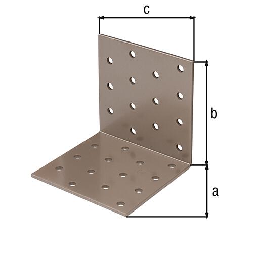 Équerre de plaque perforée DURAVIS® 80 x 80 x 80 mm, matériau : Acier, galvanisé sendzimir, surface : beige nacré RAL 1035