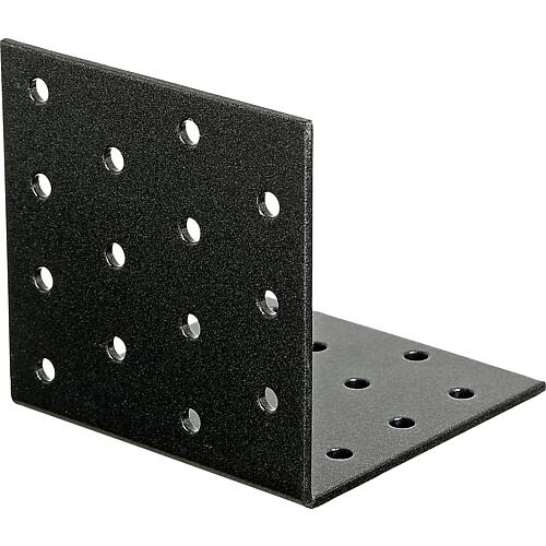 Équerre de plaque perforée DURAVIS® 80 x 80 x 80 mm, matériau : Acier, galvanisé sendzimir, surface : noir-diamant