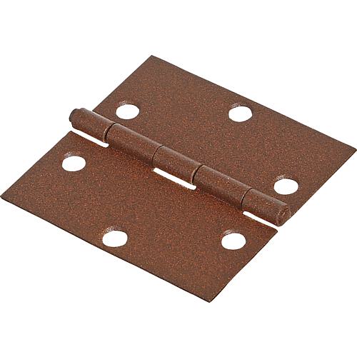 Charnière DURAVIS® 60 x 60 x 1 mm, carré, matériau : Acier, bleu galvanisé, surface : brun noyer, avec tige en acier inoxydable