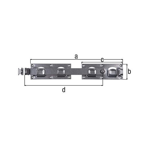 Verrou pour portail double 423 x 70 mm Anwendung 1