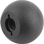 Boutons sphériques forme C avec filetage plastique