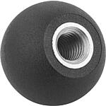 Boutons à bille forme E avec douille filetée, acier galvanisé