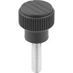 Boutons moletés en plastique