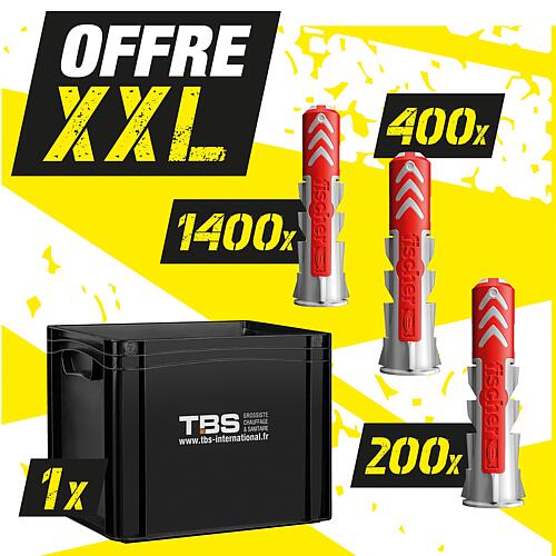 Offre XXL Fischer Chevilles DUOPOWER, 2000 pièces dans la Mallette de transport TBS France Standard 1