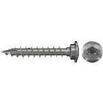 Fischer, vis de piquet, filetage complet, tête ronde avec sous-tête centrée, inox A2, Torx