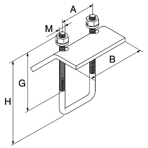 Griffe à poutrelle, galvanisée, convient pour rail de montage MS Standard 2