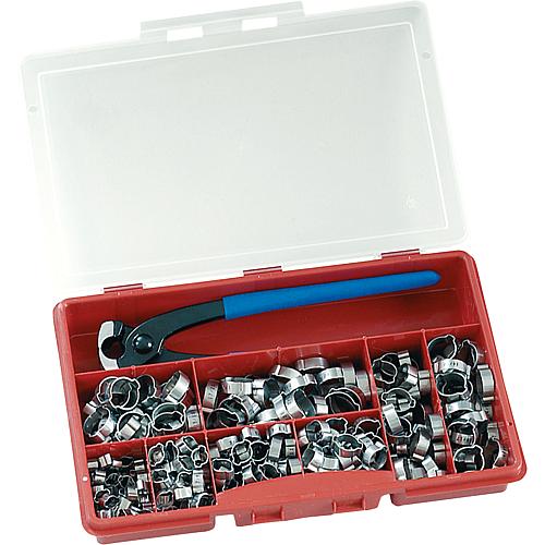 Assortiment de colliers de serrage à 2 oreilles, 280 pièces Standard 1