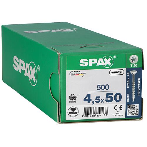 Vis a tete fraisee SPAX® WIROX® filetage partiel T - STAR Plus Diam 4,5 x 50 mm,  500 pcs