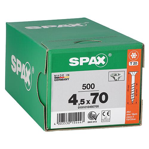 Vis a tete fraisee SPAX® WIROX® filetage partiel T - STAR Plus Diam 4,5 x 70 mm,  500 pcs