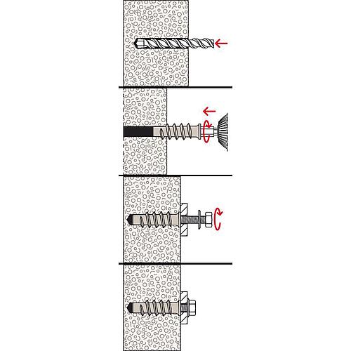 Cheville pour béton cellulaire en plastique, FTP  Anwendung 4