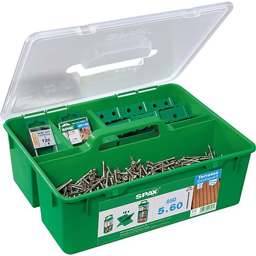 Kit Vis à tête cylindrique Spax inox A2, 850 pieces Ø 5,0x60 mm, Green Box