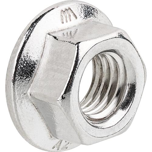 Écrou six pans avec denture de blocage et bride, inox A2 Anwendung 1