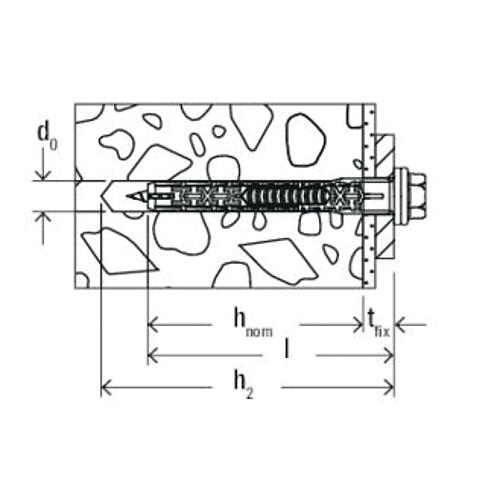 Chevilles rallongées DuoXpand hexagonales 10 FUS, galvanisées Anwendung 10