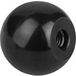 Boutons sphériques forme C avec filetage plastique