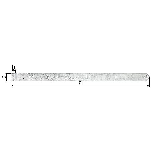 Penture droite/arrondie 800 x 45 mm, ø 16 mm, galvanisé a chaud