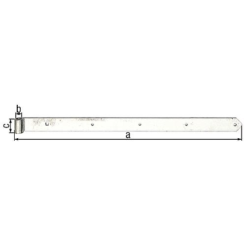 Penture droite/arrondie 1000 x 60 mm, ø 20mm, galvanisé a chaud