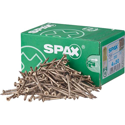 Vis à tête bombée SPAX®, filetage de fixation acier inoxydable A2 antique, T-STAR plus, nervures de fraisage, pointe 4CUT