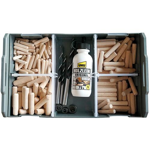 BOXX® Mini Wood assortiment de chevilles de bois 207 pièces Anwendung 1