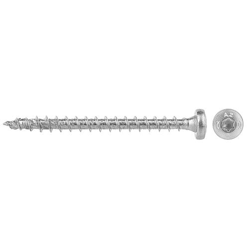 Vis à tête demi-ronde Fischer à Filetage complet, acier inoxydable A2, TX Standard