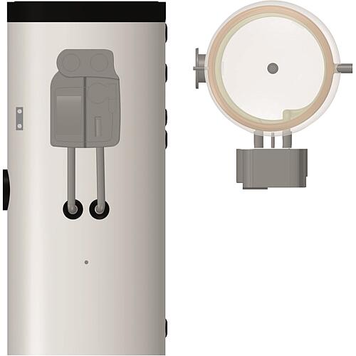 Ballon d´eau chaude sanitaire solaire EV-TWS-2W compact avec deux échangeurs