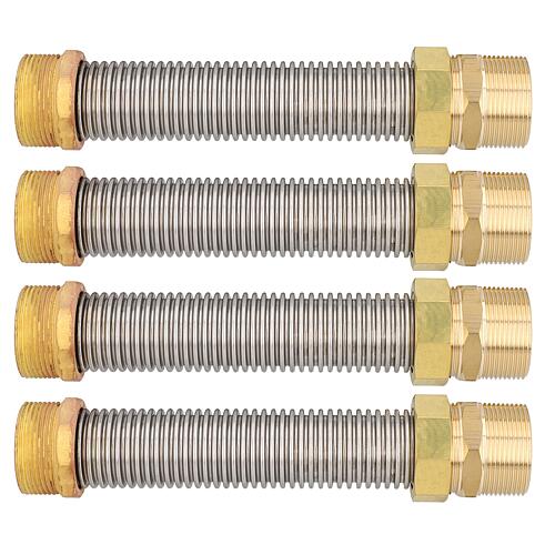 Kit tube ondulé pour ballon male 1 1/2" - long 200 mm , V4A emballage = 4 pces