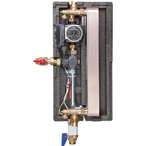 Préparateurs d'ECS type Kiss HE avec circulateur électronique et limiteur de température maximale sur le ballon Standard 1