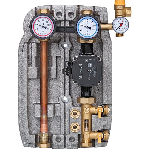 Station solaire Easyflow type 2, aller et retour sans séparateur d'air, avec pompe de circulation solaire Grundfos Standard 1