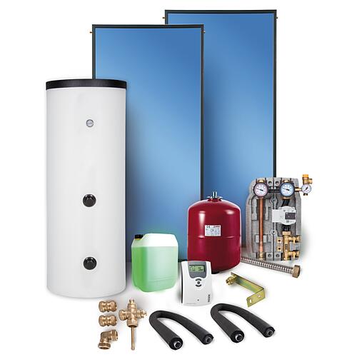 Kit solaire avec 4 capteurs SX 2,51 vertical (surface totale 10,04m²) et ballon solaire 500 L Standard 1